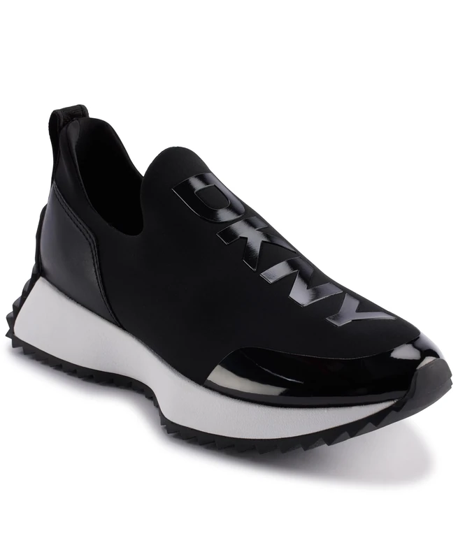DKNY Women Nallen-Slip On Sneaker, Black, 3.5 UK