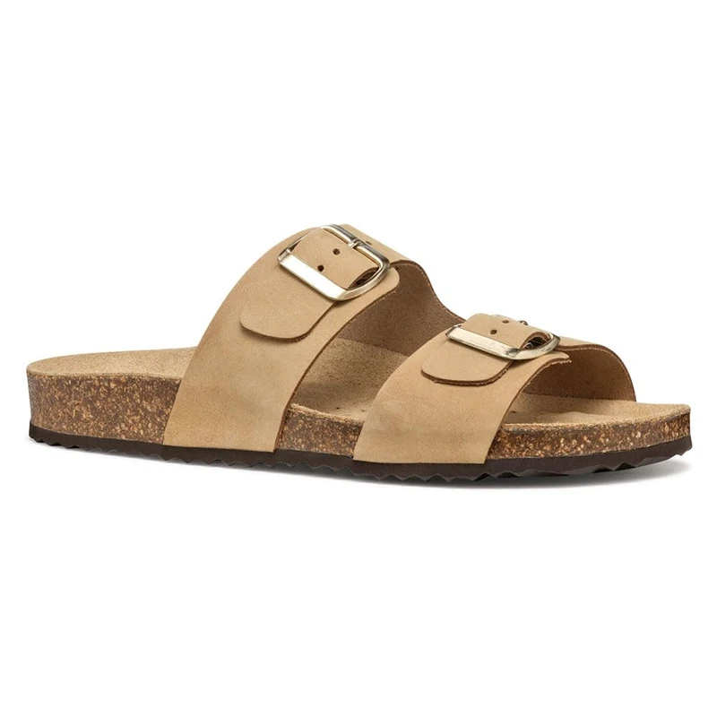 Geox Girls' D Brionia L Flat Sandal, beige, 5 UK