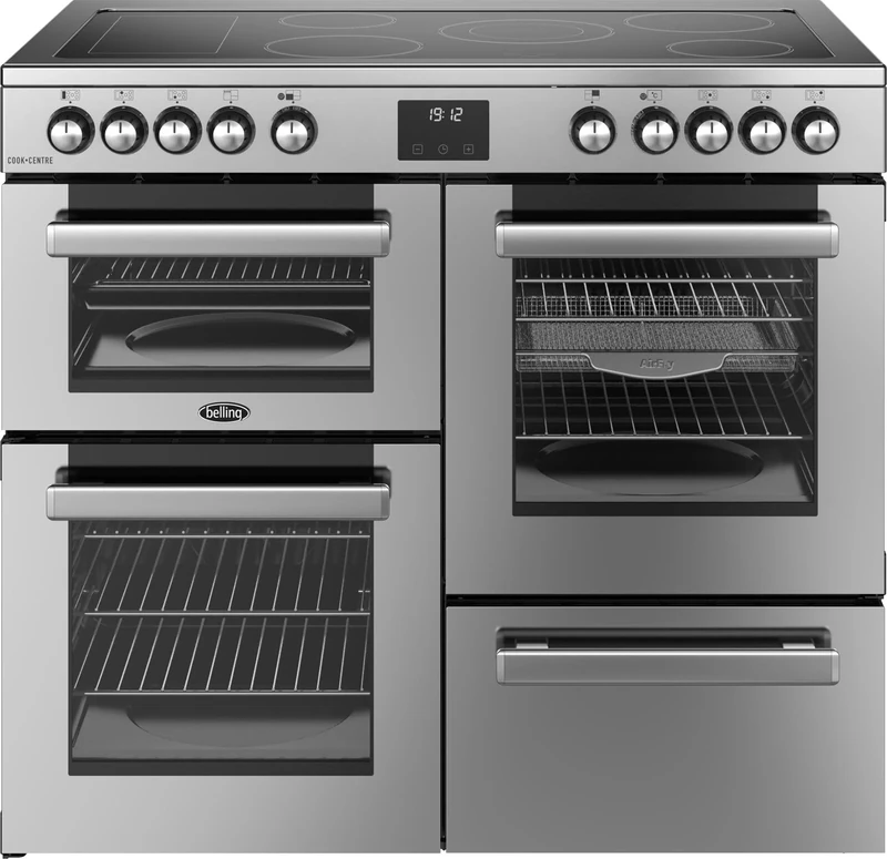 Belling Cookcentre 100E 100cm Cooker - Dual Ovens, 5 Zone Hob, A/A