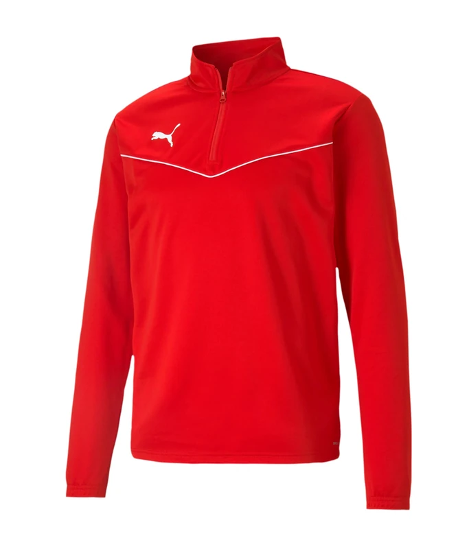 PUMA TEAMRISE 1/4 ZIP TRAINING SWEATSHIRT RED - Image 1