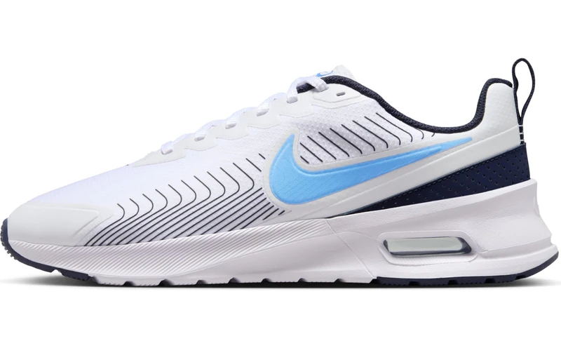 Nike Men's Air Max Nuaxis Shoe, White University Blue Obsidian Obsidian, 10 UK