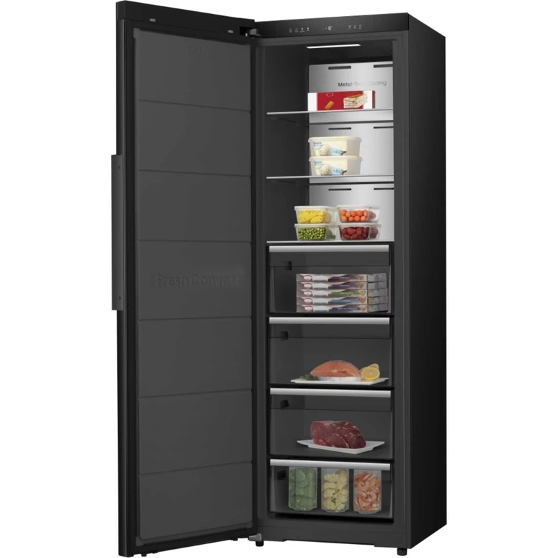 Hisense FT5K310GSFC KitchenFit Tall Freezer No Frost - Black Glass