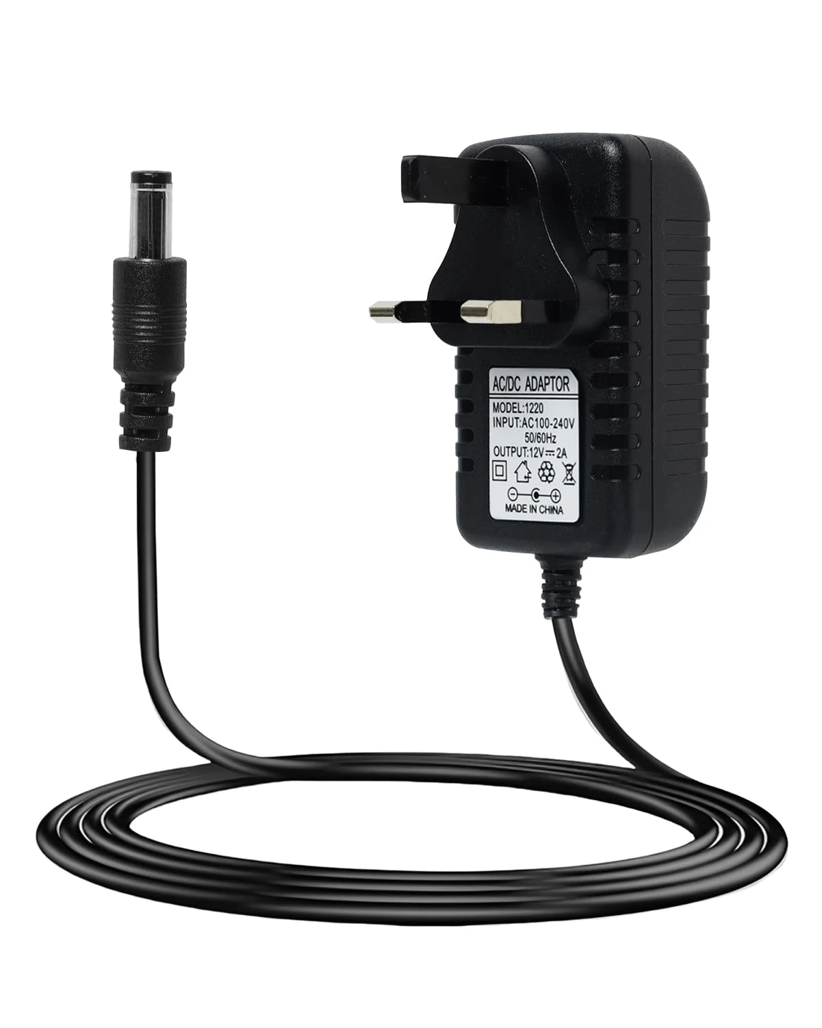 Universal 12V 2A Power Supply AC/DC Adapter 100-240V 50/60Hz, 5.5mm x 2.1mm Plug Power Supply Adapter for LED Strips/Wireless Routers/Security Camera Monitor and WIFI IP/Audio/Video Devices