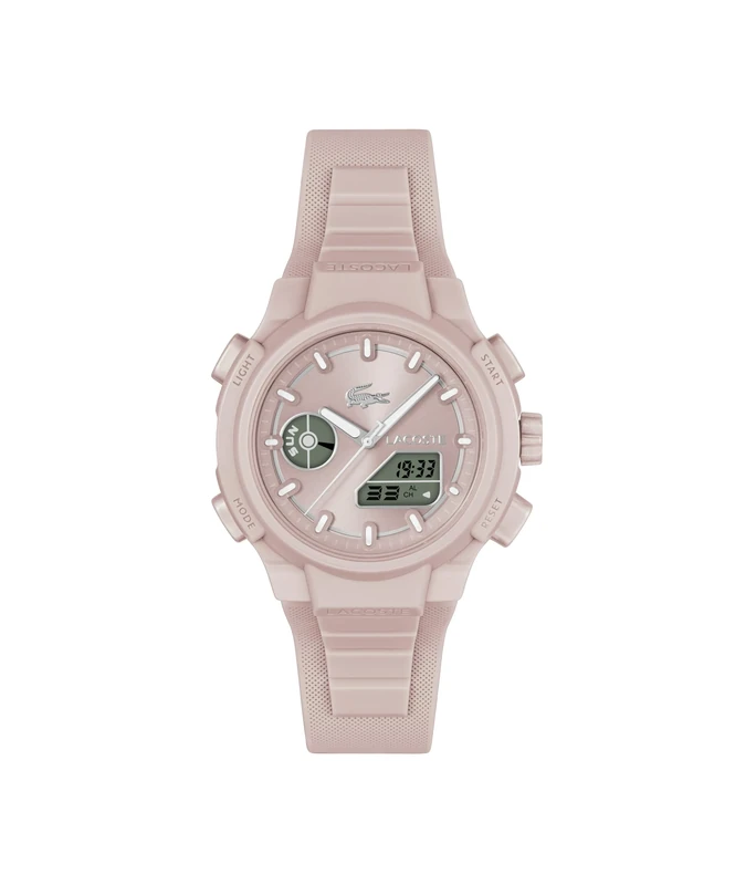 Lacoste Analog-Digital Multifunction Quartz Watch for Women LC33 Collection with Blush Silicone Bracelet - 2001429