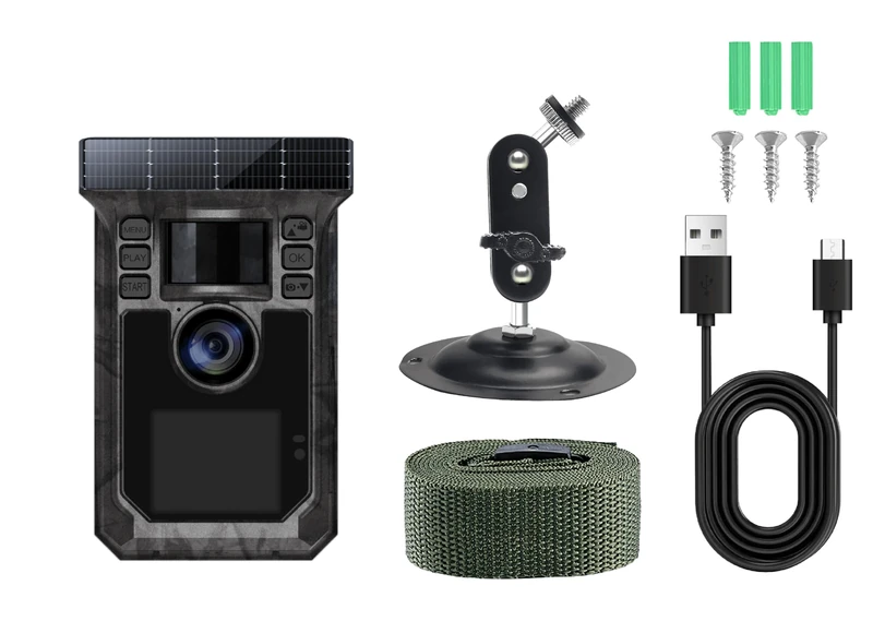 Technaxx Solar Wifi Wildcam TX-326 for Wildlife Scouting with 1,77" Display, Night Vision, PIR Motion Sensor, 5000mAh Battery, SD Card Support (128GB), 0.4s Trigger Speed and FullHD resolution (1080p)