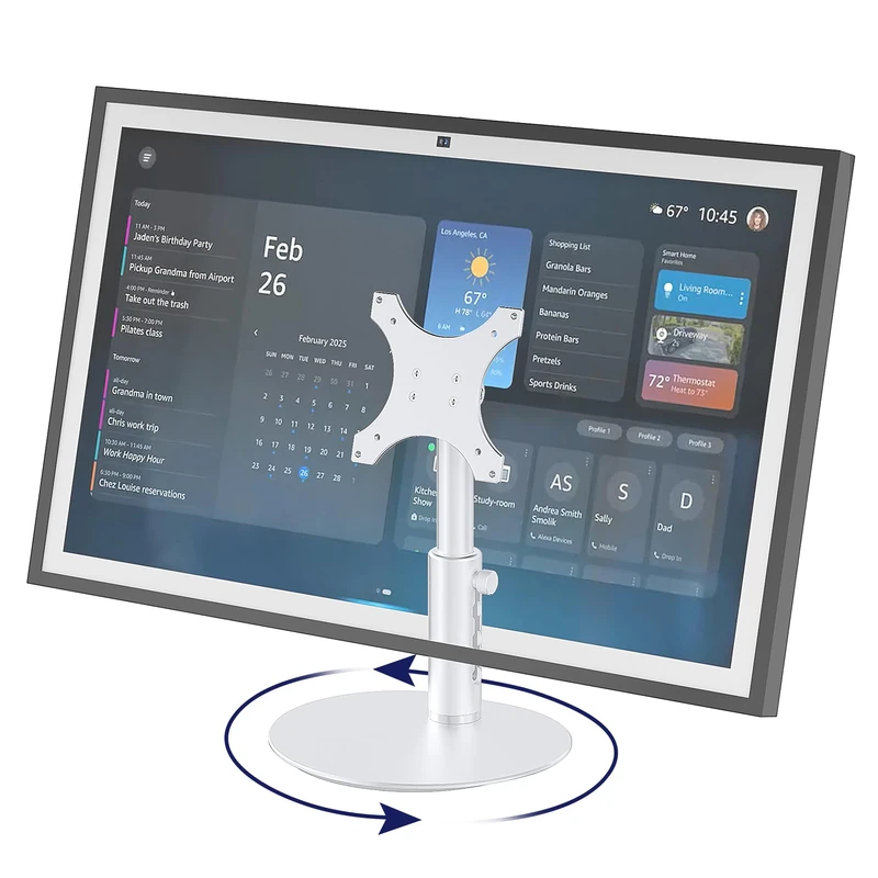 WAWXH1314 Rotatable Stand for Show 21 and 15 (1st, 2nd) Gen, Adjustable Desktop Holder, Show 15 Table Bracket with Height Degree, Tiltable Angle, Sturdy and Durable, Easy Installation (Silver)