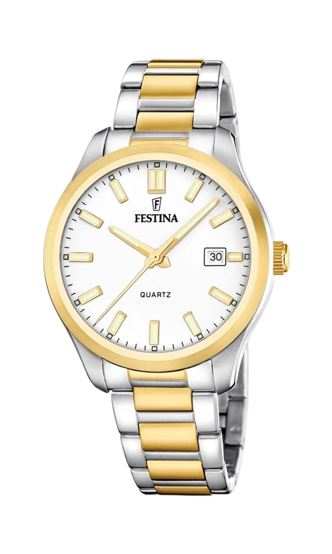Festina Mens Gold PVD-Plated Steel Watch with Steel Bracelet F20738/1