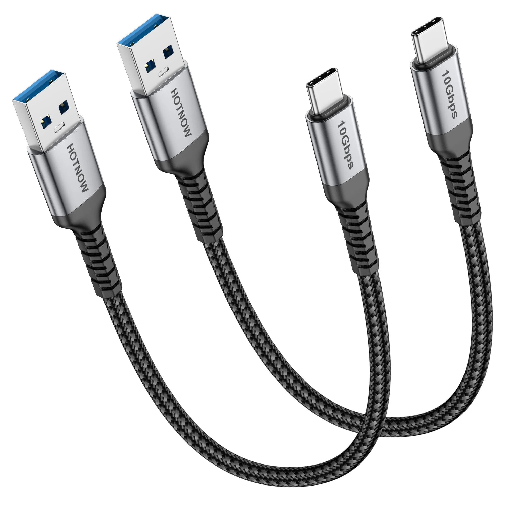 HOTNOW Android Auto USB C Cable 30cm 2Pack, short 0.3m CarPlay USB C Cable with USB3.1 10Gbps Data sync and 3A Fast Charging for iPhone 15/15 Pro Max, Samsung T7, Galaxy S23 S22 Ultra Note 20, SSD