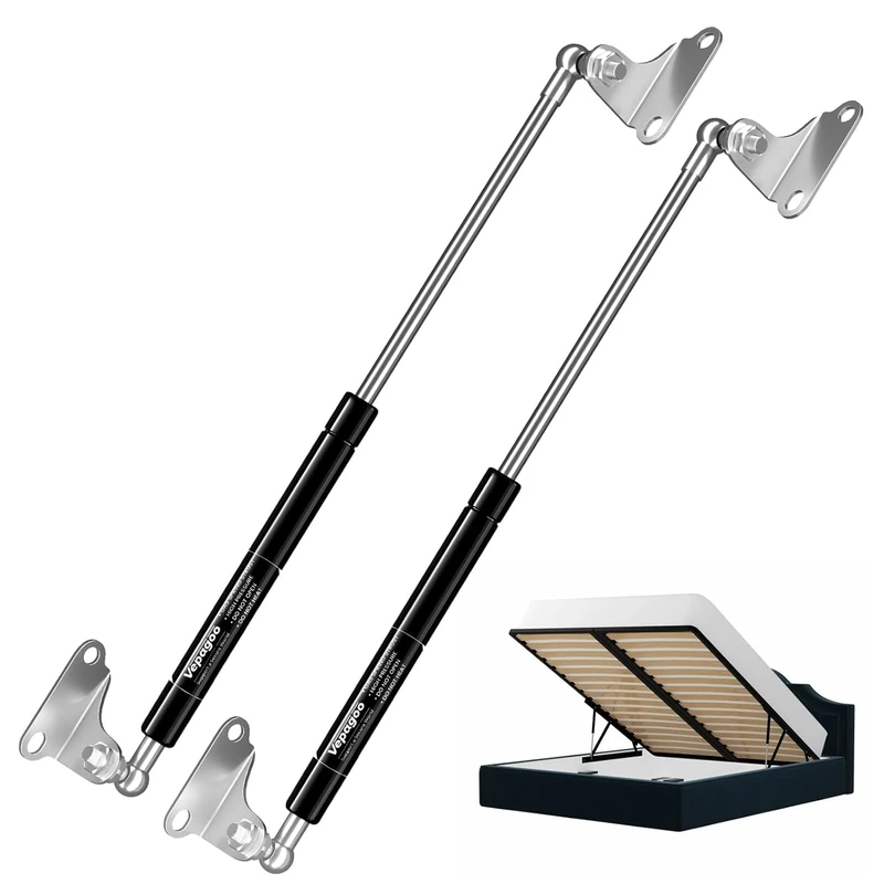 Vepagoo Gas Lift 630 mm 800 N/82 kg, Universal Adjustable Heavy Duty L Type Gas Spring Hydraulic Gas Spring for Toolbox, Motorhome, Cabinet Doors and Other Individual Applications, Pack of 2