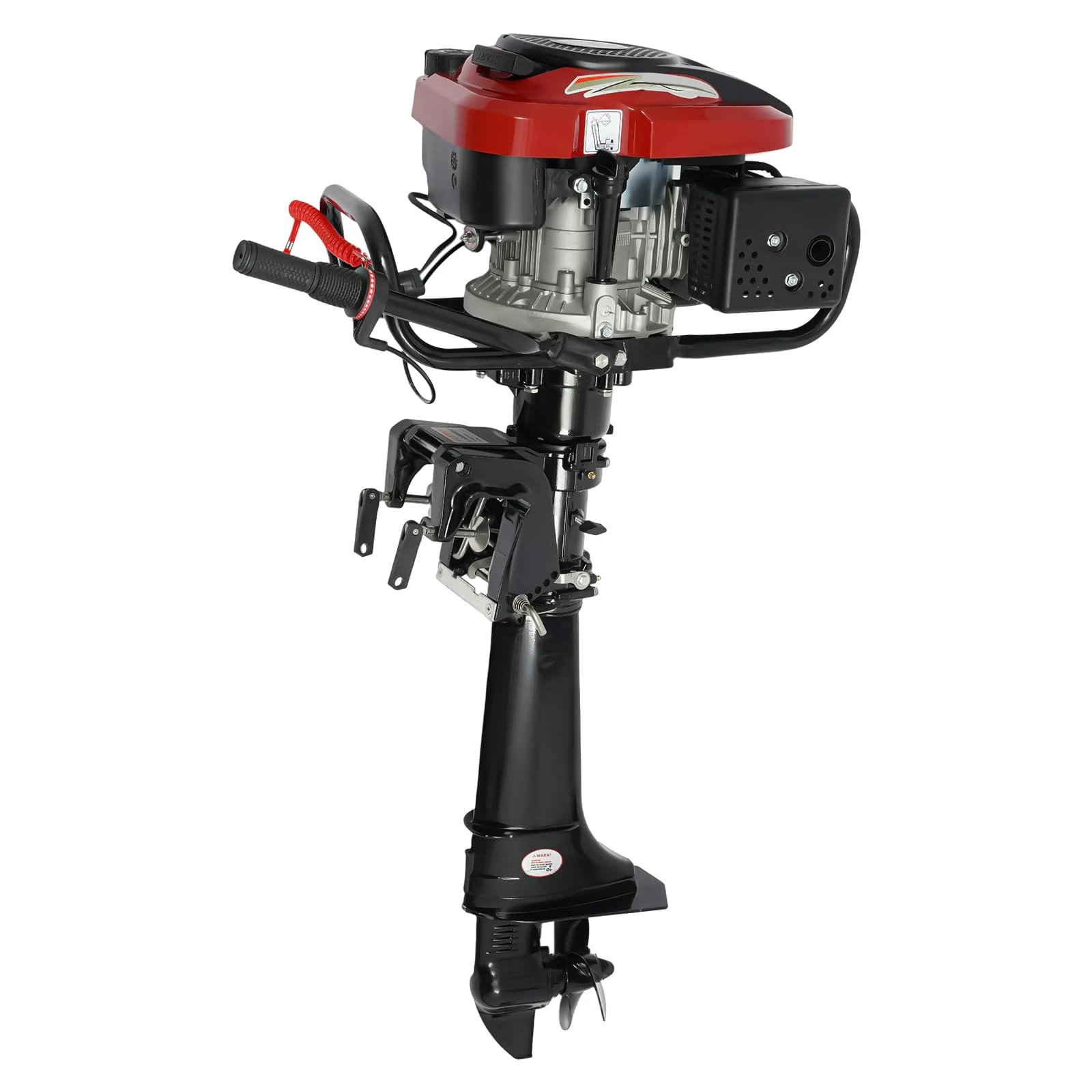 196CC 7HP Outboard Motor 4 Stroke Outboard Engine Petrol Boat Engine 6000R/min Wind Cooling CDI System 3 Speed TCI Ignition for Boat Inflatable Canoes Kayaks