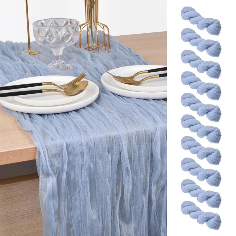 Blue Cheesecloth Table Runner Cheese Cloth Wedding Birthday Party Decor