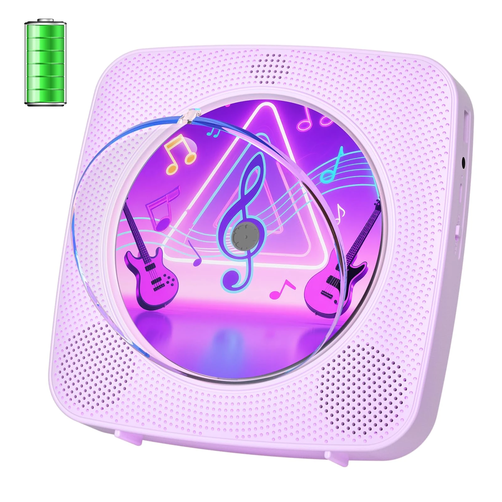 CD Player Portable: Kegaudio CD Players for Home with Speakers Bluetooth Remote Control Removable Dust Cover Desktop Wall Mounted CD Player with Radio Support USB/AUX Playback Headphone Jack Purple