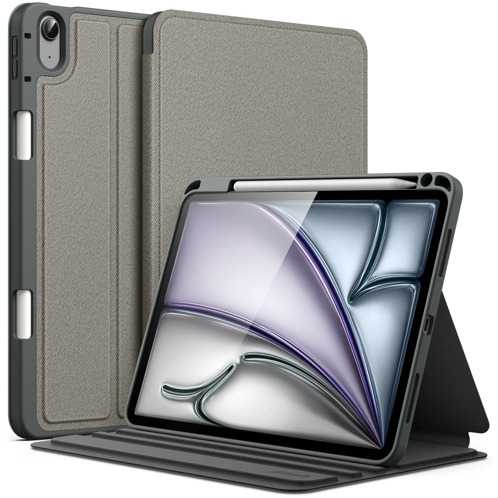 JETech Case for iPad Air 11-Inch M3/M2 (2025/2024), iPad Air 5/4 (2022/2020 5th/4th 10.9-Inch) with Pencil Holder, Slim Folio Stand Protective Tablet Cover, Multi-Angle Viewing (Space Gray)