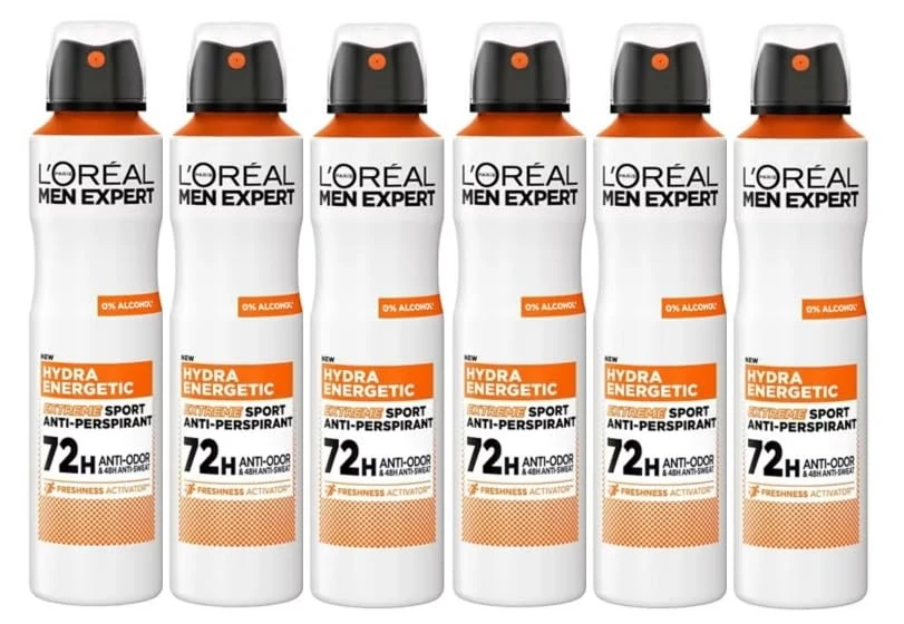 L'Oréal Men Expert Hydra Energetic Extreme Sport 72H Anti-Perspirant Deodorant 6x250ml