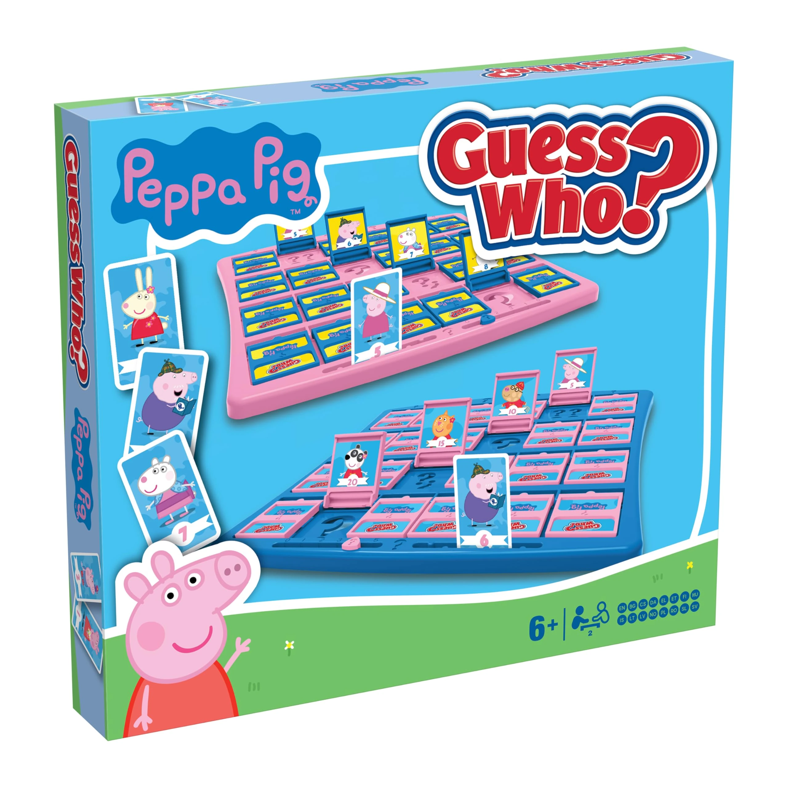 Winning Moves Peppa Pig Guess Who? Board Game including Peppa, Mummy Pig, George, Daddy Pig easy to set up, gift for ages 6 plus