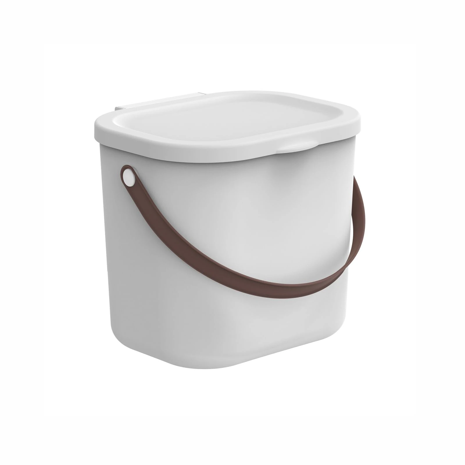 Rotho Babydesign Yuma Mini Diaper Pail - Diaper Pail Made from Recycled Plastic, hygienic & Environmentally Friendly – with lid & Carrying Handle, White, 6 liters