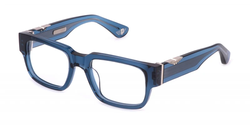 PLASTIC OPT FRAME POLICE - MAT: Cellulose acetate_C: SHINY TRANSP BLUE D: 145x20 / Male Personal Care and Health