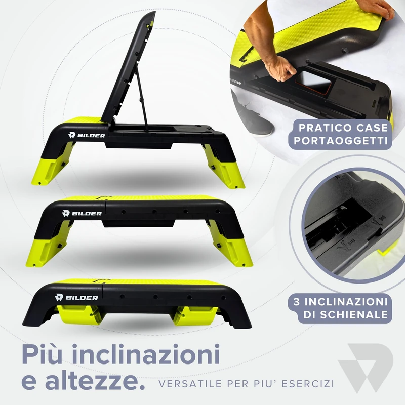 BILDER -Step Bench for Cardio and Strength Training, Home Fitness Stepper and Bench Gym Multifunction for Abs and Weights, Adjustable Height and Inclination, Load Capacity 150 kg Home Gym Exercises