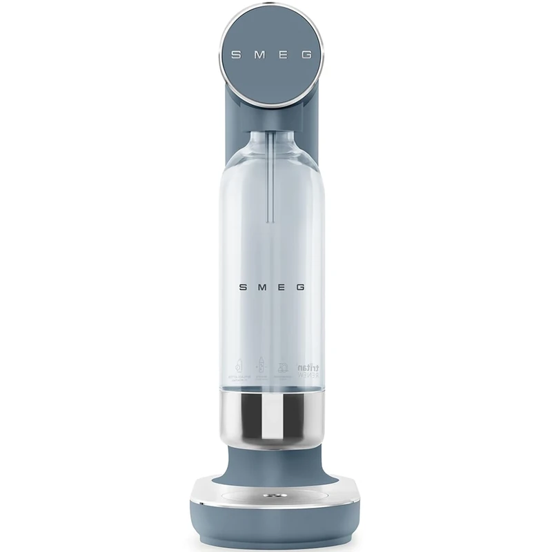 Smeg SKC01SBM Soda Maker, Non-Slip Feet, Space Saving Design, 800ml, Storm Blue