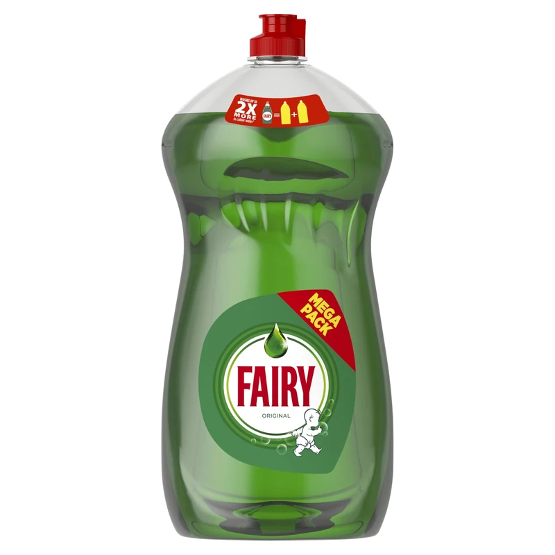 Fairy Original Washing Up Liquid Green With LiftAction 1450ML, No Soaking, No Grease, No Fuss