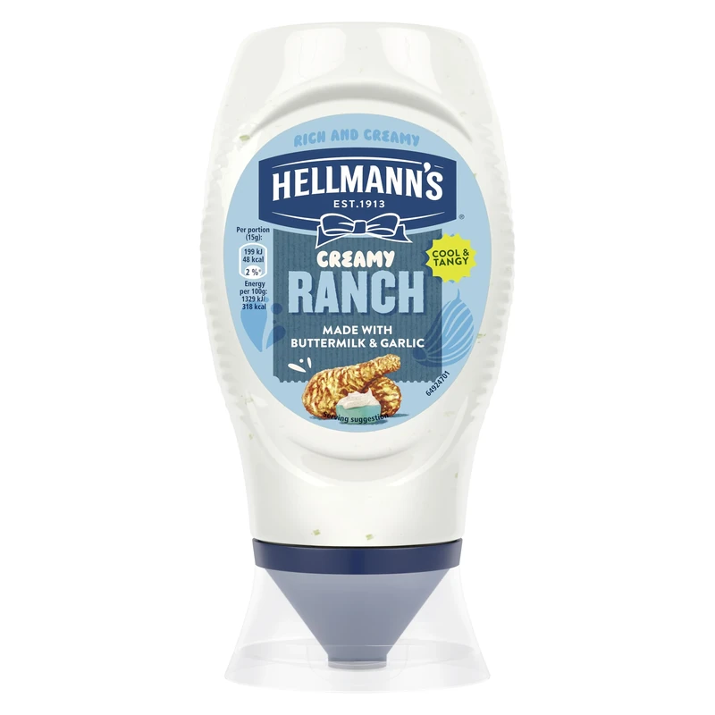 Hellmann's Creamy Ranch Sauce made with buttermilk & garlic cool & tangy flavour 245 g
