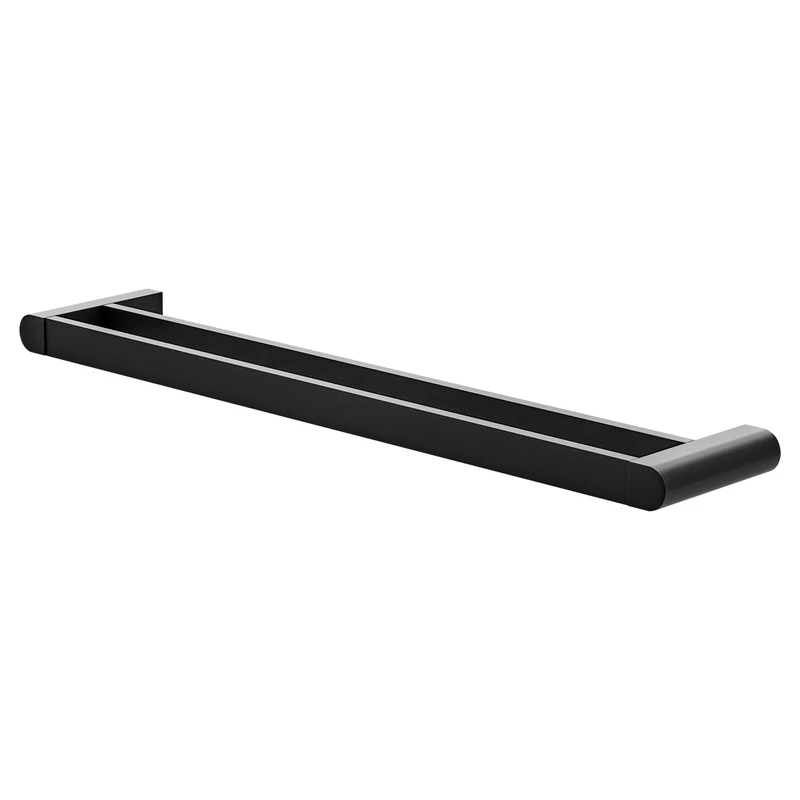 Amig - Double bar Bathroom Towel Rail Mod. Oma-1 | Wall-Mounted Towel Holder Screws Included | 640 x 125 x 30 mm | Zamak | Matt Black