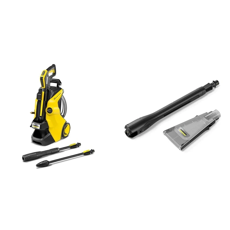 Bundle of Kärcher K 5 Power Control Flex Pressure Washer, pressure: max. 145 bar, area coverage: 40 m²/h, water filter + Kärcher 2.645-384.0 Jet Pressure Washer Accessory Nozzle, Black 145 (K 5)