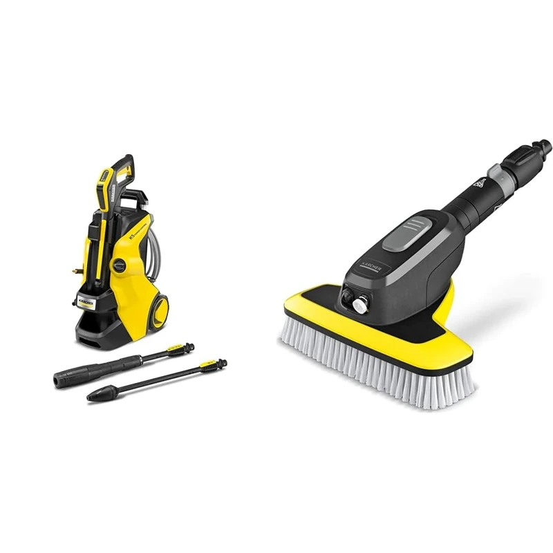 Bundle of Kärcher K 5 Power Control Flex Pressure Washer, pressure: max. 145 bar, flow rate: 500 l/h, area coverage: 40 m²/h, water filter + Kärcher WB 7 Plus 3-in-1 Corded Electric Wash Brush