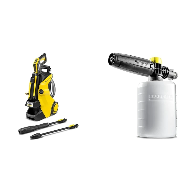 Bundle of Kärcher K 5 Power Control Flex Pressure Washer, pressure: max. 145 bar, flow rate: 500 l/h, area coverage: 40 m²/h, water filter, weight: 13 kg, + Kärcher FJ6 Foam Nozzle Multi,0.6L
