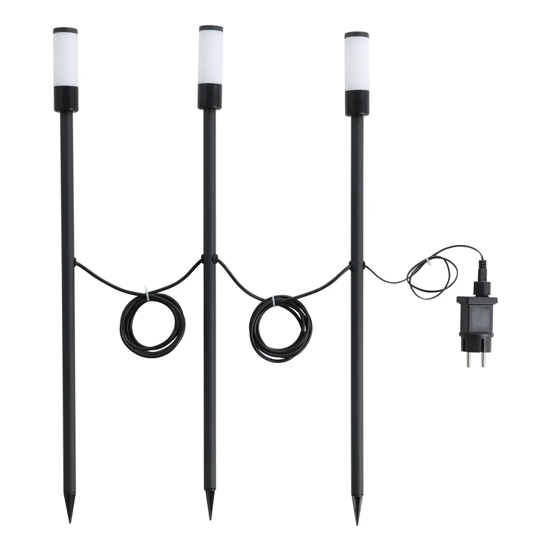 Eglo Set of 3 LED Garden Lamps with Ground Spike Zancaro