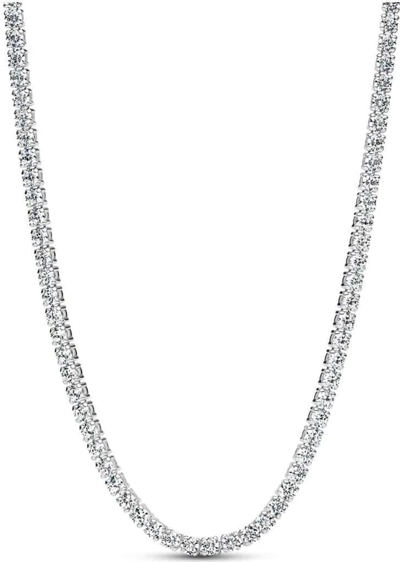 PANDORA Timeless 393806C01-40 Tennis Choker Necklace Sterling Silver with Zirconia Size 40 cm, 40 cm, Sterling Silver, Cubic Zirconia