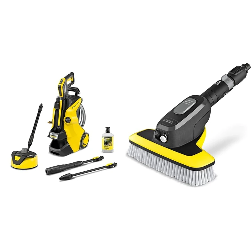 Bundle of Kärcher K 5 Power Control Flex Home Pressure Washer, pressure: max. 145 bar, flow rate: 500l/h, area: 40m²/h, water filter, weight: 13kg + Kärcher WB 7 Plus 3-in-1 Corded Electric Wash Brush