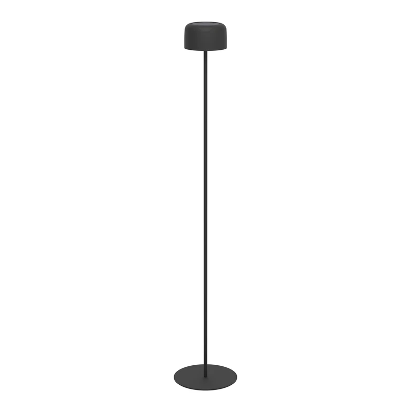 Eglo Cordless LED Floor lamp Roccanova, Wireless Solar Powered Outdoor Light, Rechargeable, 3-Step Touch dimmable Garden Lighting, Black Steel, Warm White, IP44