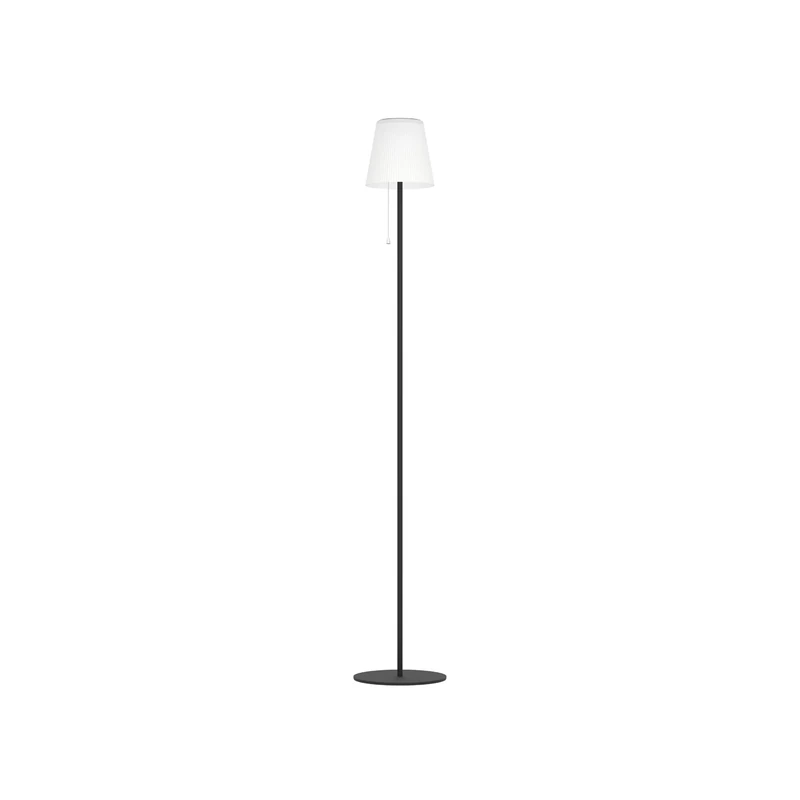 Eglo Cordless LED Floor lamp Scordiano, Wireless Battery Light with Pull Switch, Indoor and Outdoor, Rechargeable Garden Lighting, Black Steel and White Plastic, Warm - Cool White, IP44