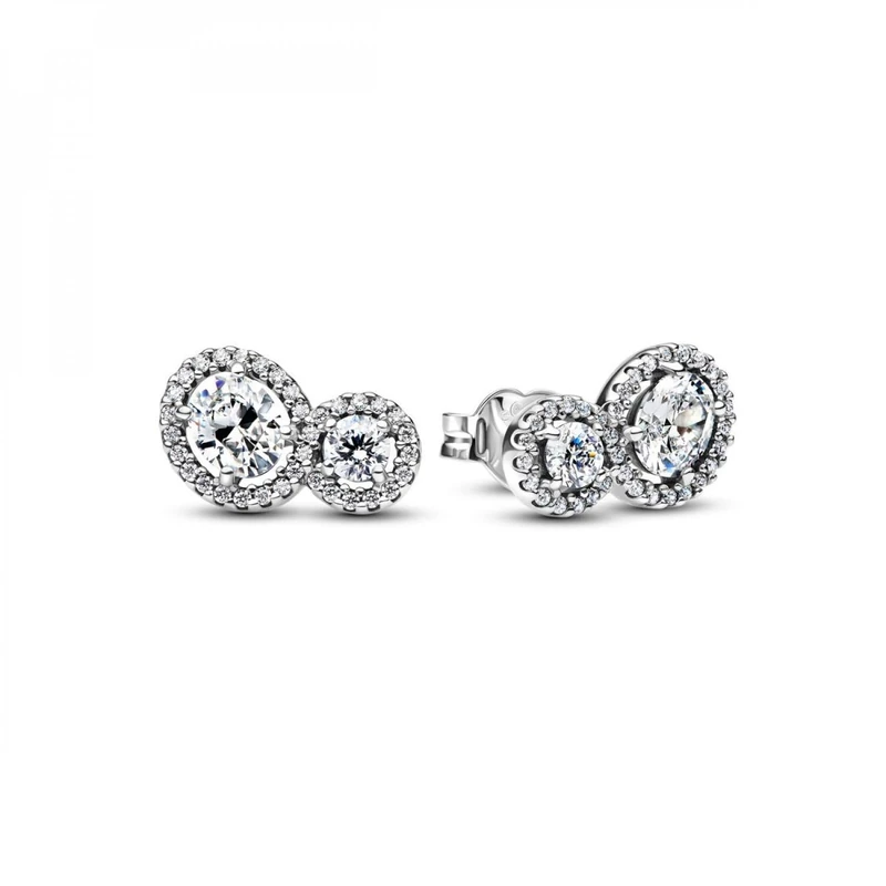 Pandpra 293774C01 Timeless Cuddly Radiant Wreath Earrings Sterling Silver with Zirconia, 3x7,8x12,2 mm, Sterling Silver, Cubic Zirconia