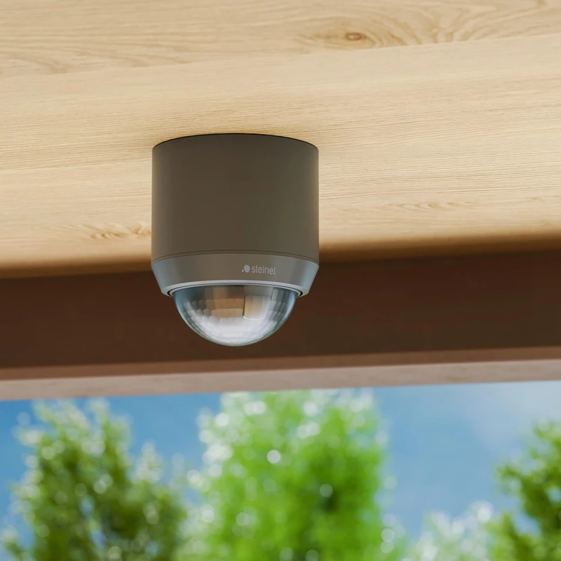 Steinel MD IR N360 Surface-Mounted Anthracite - Ceiling Motion Sensor with 360° Detection | Precise Sensor Control & App Integration | Ideal for Entrance Areas, Hallways & Commercial Objects