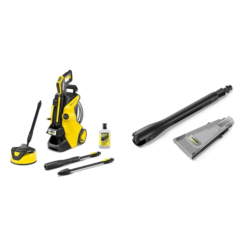 Bundle of Kärcher K 5 Power Control Flex Home Pressure Washer, pressure: max. 145 bar, flow rate: 500 l/h + Kärcher 2.645-384.0 Jet Pressure Washer Accessory Nozzle, Black, ecoBooster 145 (K 5)
