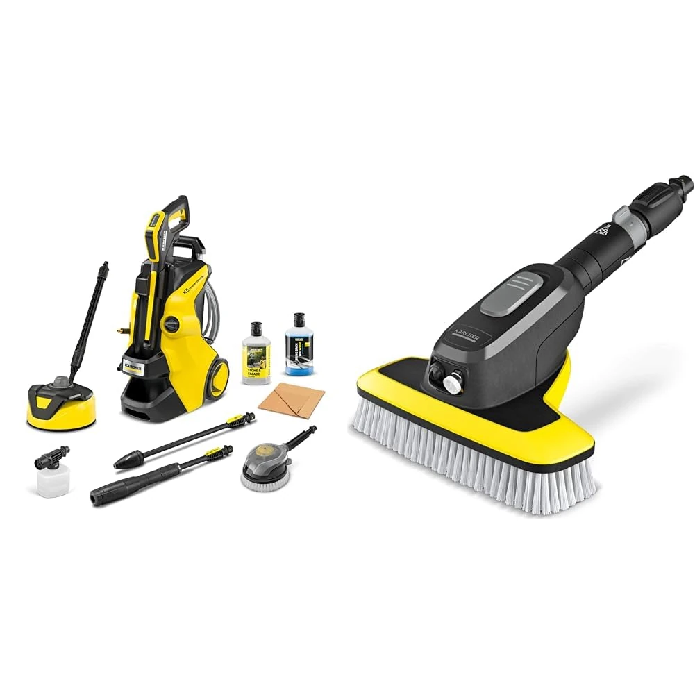 Bundle of Kärcher K 5 Power Control Flex Car & Home Pressure Washer, pressure: max.145 bar, flow rate: 500l/h, area: 40m²/h, water filter Home Kit + Kärcher WB 7 Plus 3-in-1 Corded Electric Wash Brush