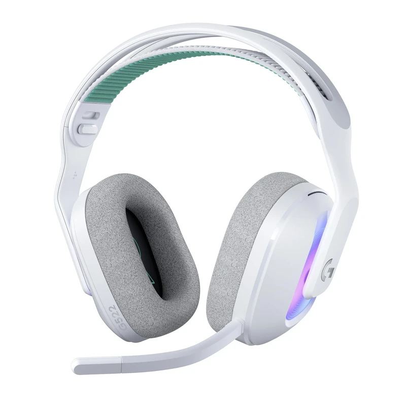 Logitech G G522 LIGHTSPEED Wireless Gaming Headset, Full-Band Mic, Advanced Audio, Tri-Connect (LIGHTSPEED, Bluetooth, USB A to C), LIGHTSYNC RGB, for PC & Nintendo Switch/Switch 2 - White