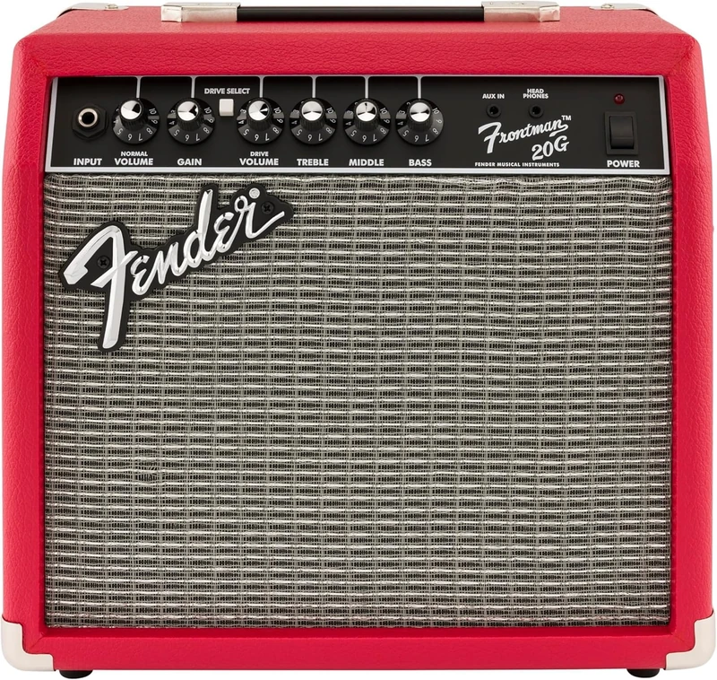 Fender Frontman 20G Guitar Combo Amplifier, Ideal for Electric Guitar, Red