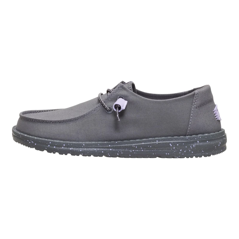 HEYDUDE Wendy Canvas, Women's Slip-On Loafer Shoes, Dark Grey, 3 UK