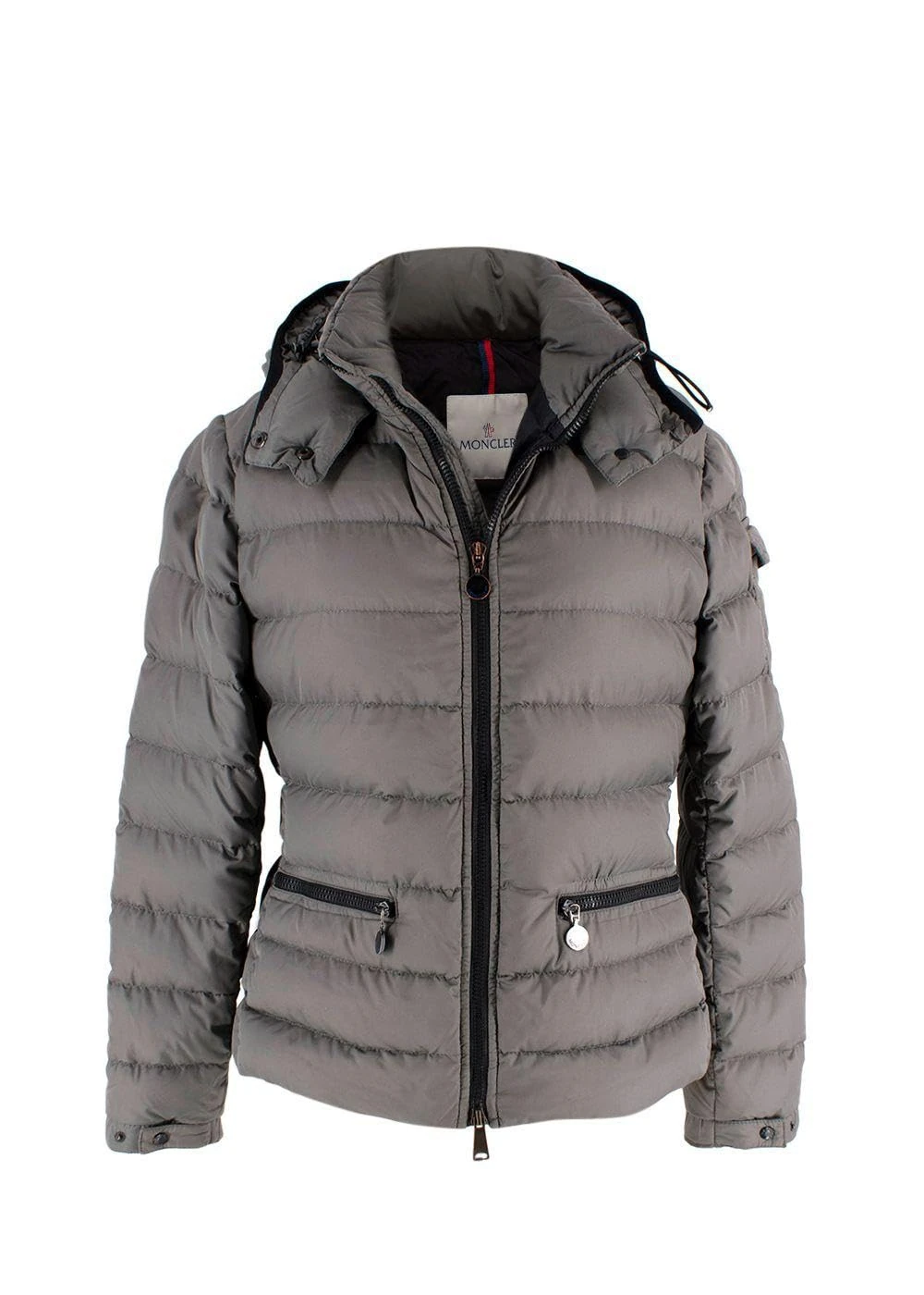 Moncler Pre-loved Grey Bea Padded Hooded Puffer Coat