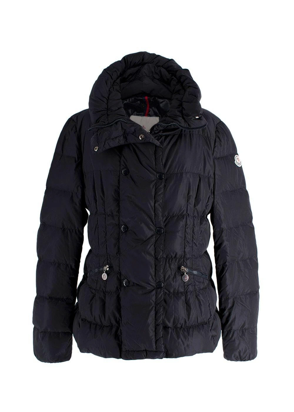 Moncler Pre-loved Navy Pivoine High Neck Puffer Coat