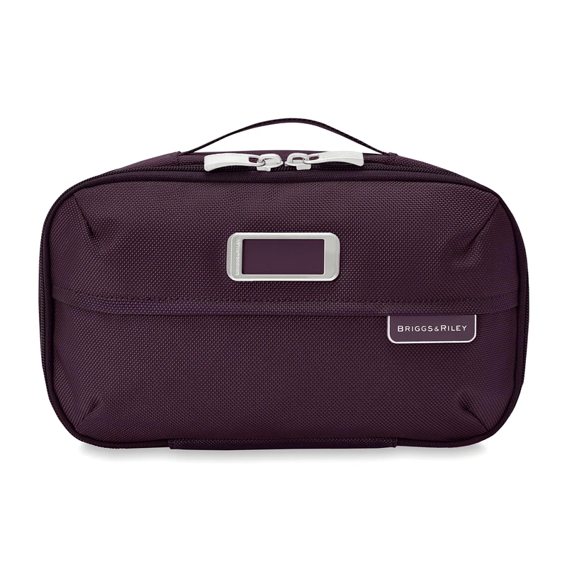 Briggs & Riley Wash Bag - Travel Bags for Women & Men, Organiser for Travel, Dopp Kit for Bathroom Accessories, Makeup, & Skincare, Plum, Expandable Essentials Toiletry Kit, Expandable
