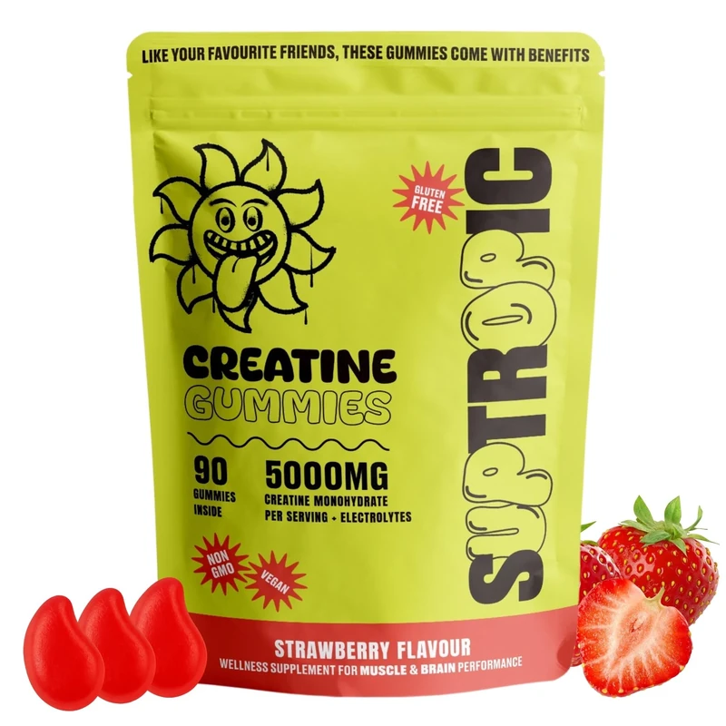 SUPTROPIC Creatine Gummies 5g - Sugar Free, Electrolytes, 90 Count