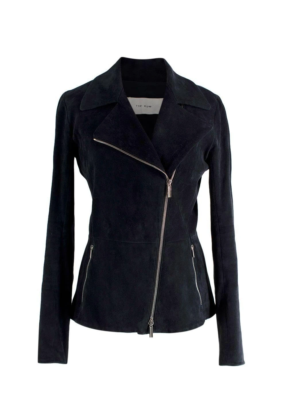 Pre-loved The Row Navy Suede Biker Jacket