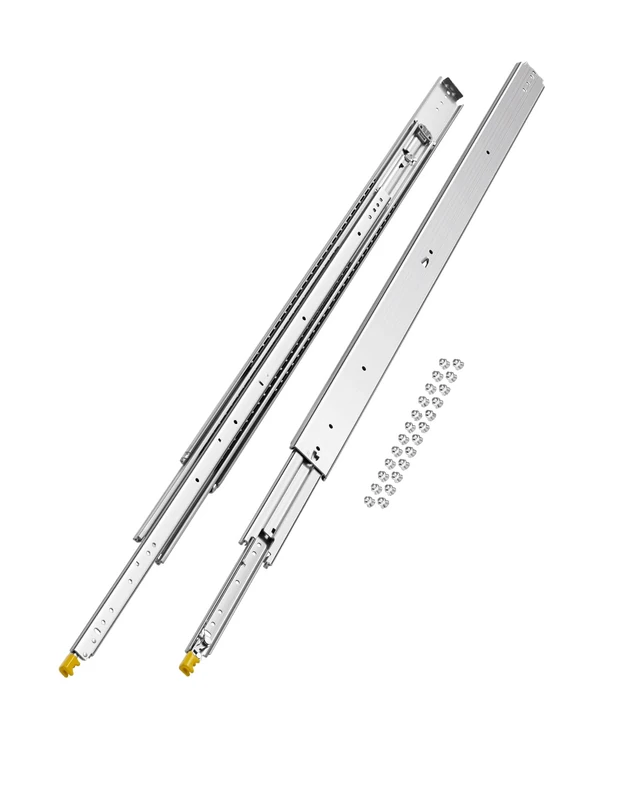 VEVOR 1 Pair Full Extension Drawer Slides 18 20 22 28 30 32 36 38 40 44 48 52 56 60 in, 500 lbs Load Capacity Locking Drawer Slides, Ball Bearing with Lock Side Mount Drawer Slide Rail