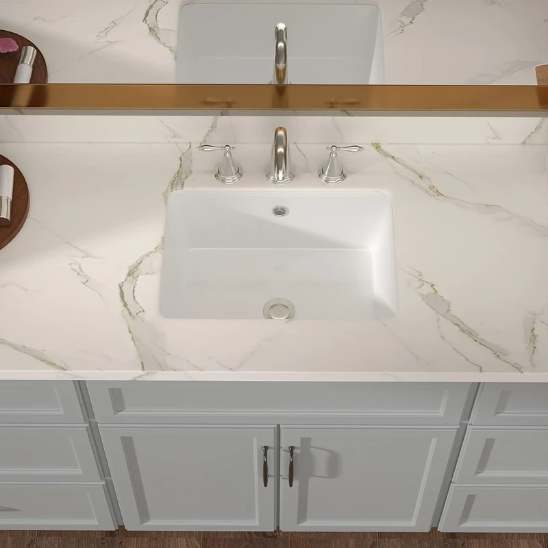 Undermount Bathroom Sink 18x12.5 Inch Bathroom Vanity Sink Undermount Rectangle White Porcelain Ceramic Bathroom