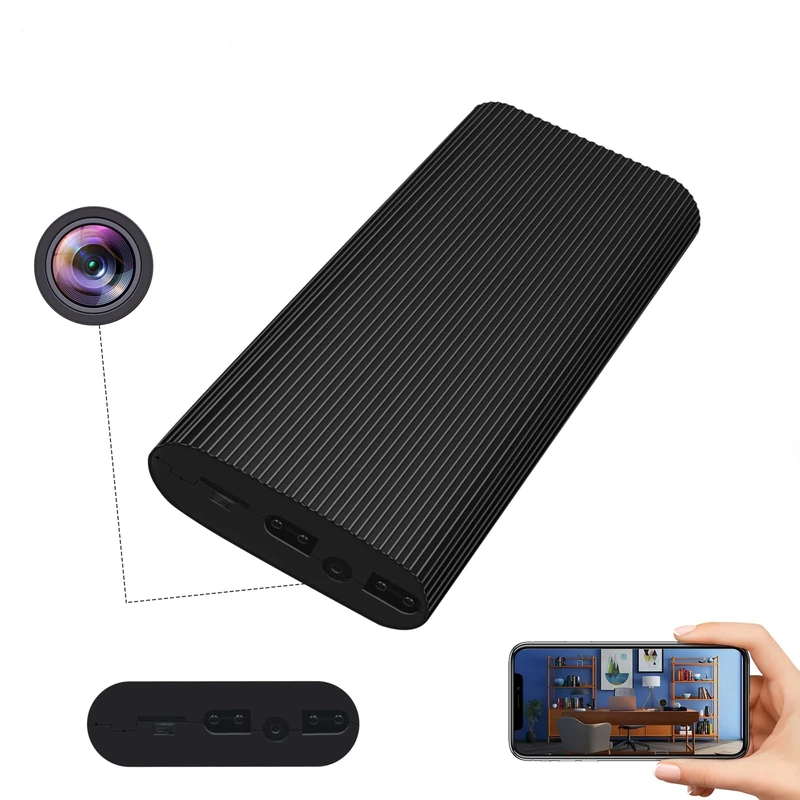 RUMUCF WiFi Power Bank Camera HD 1080P Video Recorder with Motion Detection, Loop Recording, Remote Viewing Small Nanny Cam 5000 mAh Battery Indoor Security Camera for Pet/Baby