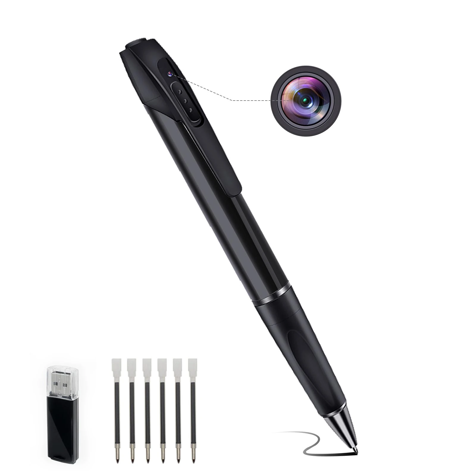 RUMUCF Mini Camera HD 1080P Video Recorder with Motion Detection Loop Recording, Portable Small Security Nanny Cam Video Recording Photo Taking, Body Camera for Office Study, No WiFi Function